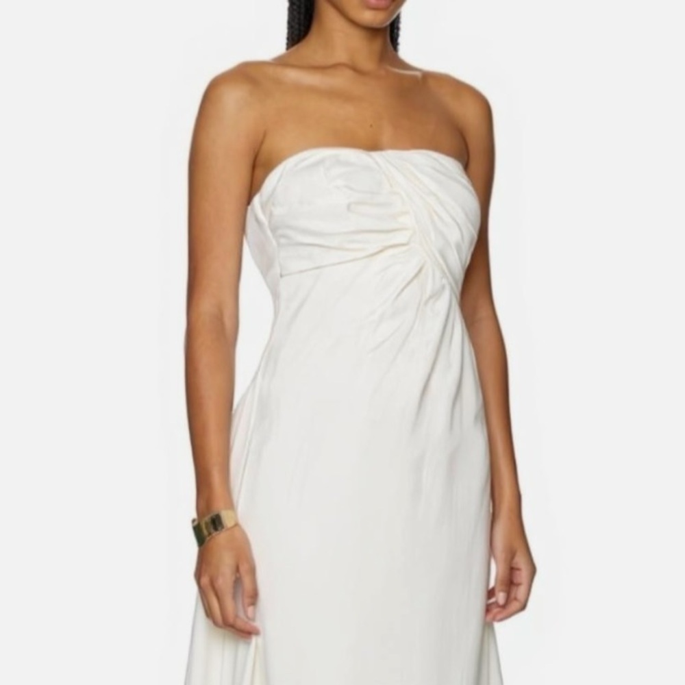 NWT White Strapless Maxi Dress Engagement Beach Bride Vacation Party Summer